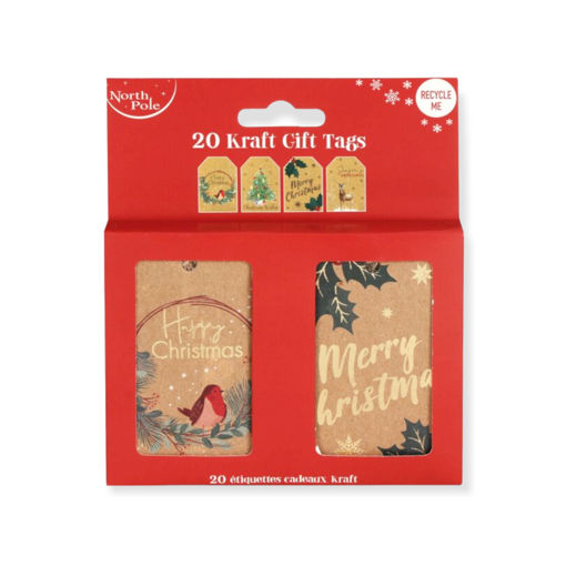 Picture of CHRISTMAS KRAFT GIFT TAG 20 PACK
